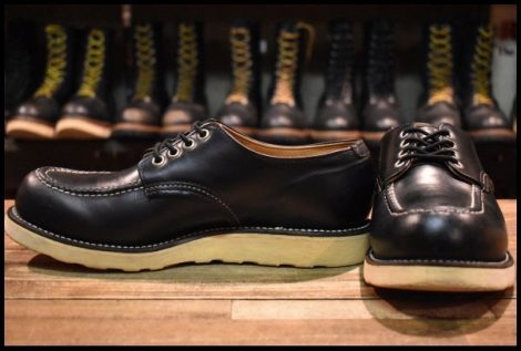 【9D 良品 犬タグ 98年】レッドウィング 8106 オックスフォード 黒 ブラッククローム 短靴 ローカット 編み上げ ブーツ redwing HOPESMORE