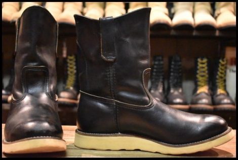 【8E 良品 羽タグ 97年】レッドウィング 8169 ペコス 黒 ブラッククローム プルオン クッションソール ブーツ redwing pecos HOPESMORE