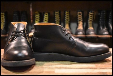 【8D 美品 羽タグ 00年】レッドウィング 9196 ポストマン チャッカ 黒 ブラック シャパラル 短靴 ビンテージ ブーツ redwing HOPESMORE