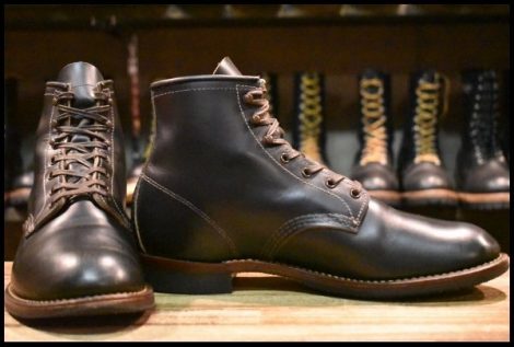【8.5D 良品 17年】レッドウィング 9060 ベックマン ブラッククローンダイク 黒 茶芯 フラットボックス ブーツ redwing HOPESMORE