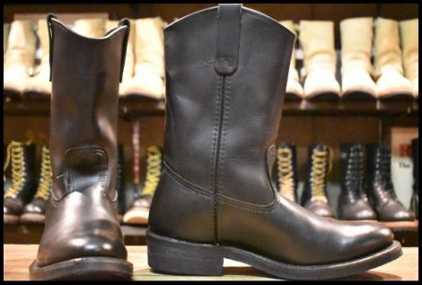 【8E 美品 07年】レッドウィング 8155 ペコス 黒 ブラッククローム プルオン ブーツ redwing pecos HOPESMORE