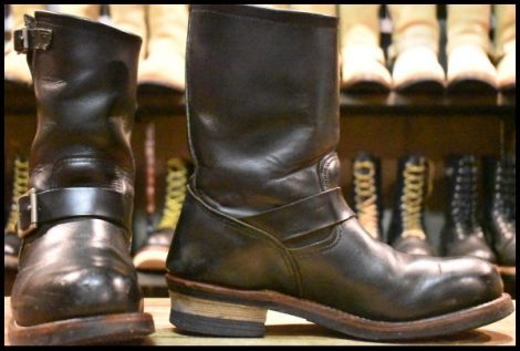 【8D 良品 10年】レッドウィング 2268 エンジニア 黒 ブラッククローム スチールトゥ ブーツ redwing HOPESMORE