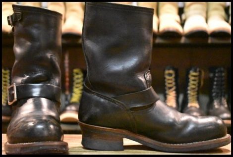 【7.5D 中古 12年】レッドウィング 2268 エンジニア 黒 ブラッククローム スチールトゥ ブーツ redwing HOPESMORE