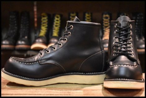 【7.5D 良品 10年】レッドウィング 8179 アイリッシュセッター 黒 ブラッククローム モックトゥ 編み上げ ブーツ redwing HOPESMORE