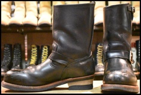 【10D 良品 10年】レッドウィング 2268 エンジニア 黒 ブラッククローム スチールトゥ プルオン ブーツ redwing HOPESMORE