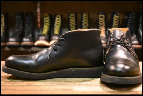 【8D 美品 羽タグ 00年】レッドウィング 9196 ポストマン チャッカ 黒 ブラック シャパラル 短靴 ビンテージ ブーツ redwing HOPESMORE