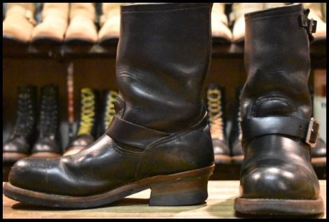 【7.5D 中古 12年】レッドウィング 2268 エンジニア 黒 ブラッククローム スチールトゥ ブーツ redwing HOPESMORE