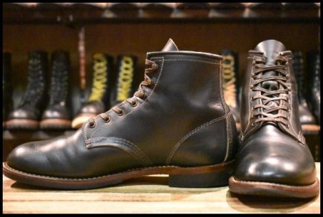 【8.5D 良品 17年】レッドウィング 9060 ベックマン ブラッククローンダイク 黒 茶芯 フラットボックス ブーツ redwing HOPESMORE