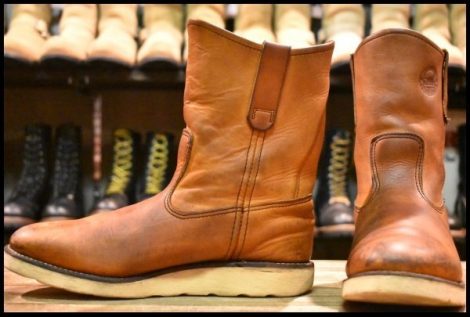 【7E 中古 緑犬タグ 犬刻印 97年】レッドウィング 866 ペコス 茶 オロイジナル ブラウン プルオン ブーツ redwing pecos HOPESMORE