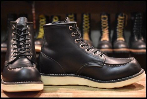 【7.5D 良品 10年】レッドウィング 8179 アイリッシュセッター 黒 ブラッククローム モックトゥ 編み上げ ブーツ redwing HOPESMORE