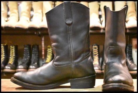 【9E 良品 08年】レッドウィング 8155 ペコス 黒 ブラッククローム プルオン ウエスタン ブーツ redwing pecos HOPESMORE
