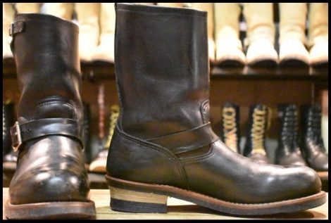 【10D 良品 10年】レッドウィング 2268 エンジニア 黒 ブラッククローム スチールトゥ プルオン ブーツ redwing HOPESMORE