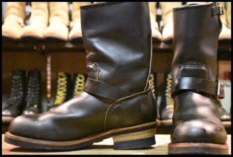 【8.5D 良品 PT91刺繍】レッドウィング 2268 エンジニア 黒 ブラッククローム スチールトゥ ブーツ redwing HOPESMORE
