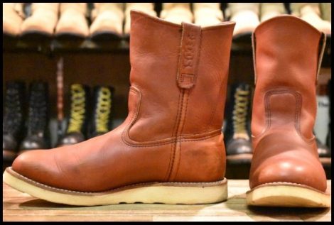 【8.5E 良品 10年】レッドウィング 8866 ペコス 赤茶 オロラセット クッションソール プルオン ブーツ redwing pecos HOPESMORE