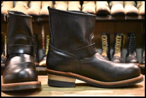 【8D 美品 14年】レッドウィング 2976 ショート エンジニア 黒 ブラック クローム スチールトゥ ブーツ redwing HOPESMORE
