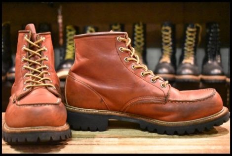 【9.5E 良品 犬タグ】レッドウィング 8175 アイリッシュセッター 赤茶 オロラセット モック 編み上げ 875 ブーツ redwing HOPESMORE