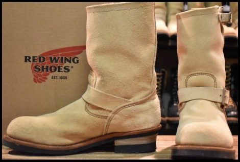 【9D 箱付 良品 11年】レッドウィング 8268 スエード エンジニア ホーソーンアビレーンラフアウト スチールトゥ ブーツ redwing HOPESMORE