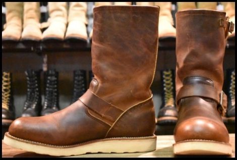 【10D 美品 08年】レッドウィング 2971 エンジニア 茶 カッパー ラフ＆タフ スチール無し クッションソール ブーツ redwing HOPESMORE