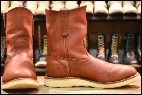 【8.5E 良品 10年】レッドウィング 8866 ペコス 赤茶 オロラセット クッションソール プルオン ブーツ redwing pecos HOPESMORE