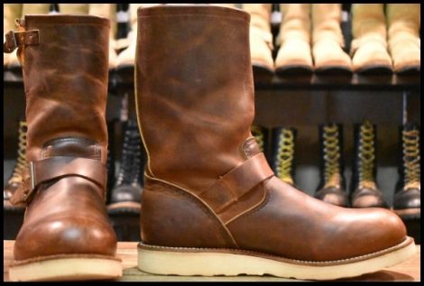 【10D 美品 08年】レッドウィング 2971 エンジニア 茶 カッパー ラフ＆タフ スチール無し クッションソール ブーツ redwing HOPESMORE