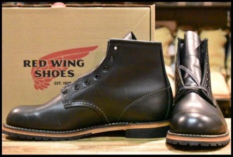 【8.5D 未使用 19年】レッドウィング 9414 ベックマン ブラック フェザーストーン プレーントゥ 編み上げ 9014 ブーツ redwing HOPESMORE