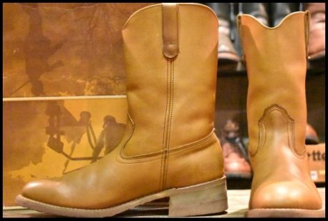 【9C 箱付 美品】OUTDOORSMAN アウトドアーズマン ビンテージ ワークブーツ M597 ブラウン タン プルオン ブーツ HOPESMORE