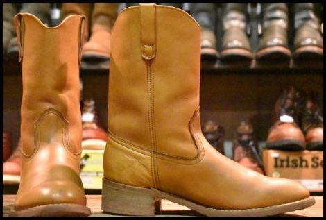 【9C 箱付 美品】OUTDOORSMAN アウトドアーズマン ビンテージ ワークブーツ M597 ブラウン タン プルオン ブーツ HOPESMORE