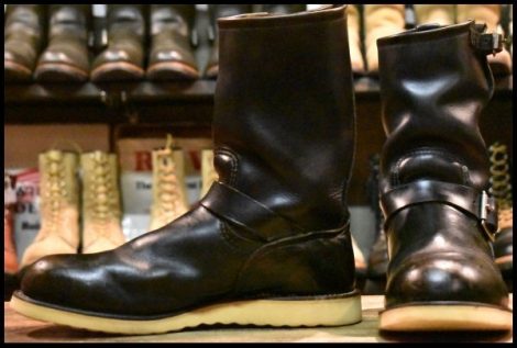 【8.5D 良品 PT91プリント 96年 カスタム】レッドウィング 2268 エンジニア 黒 ブラッククローム ビブラム1010 ブーツ redwing HOPESMORE