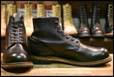 【9D 美品 18年】レッドウィング 9414 ベックマン 黒 ブラック フェザーストーン プレーントゥ 編み上げ ブーツ 9014 redwing HOPESMORE