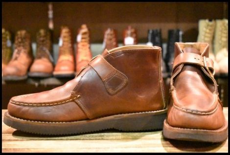 【8.5EE 美品】RUSSELL MOCCASIN ラッセルモカシン ベルト付き チャッカ 茶 ブラウンクロムエクセル ビブラム2060 ブーツ HOPESMORE