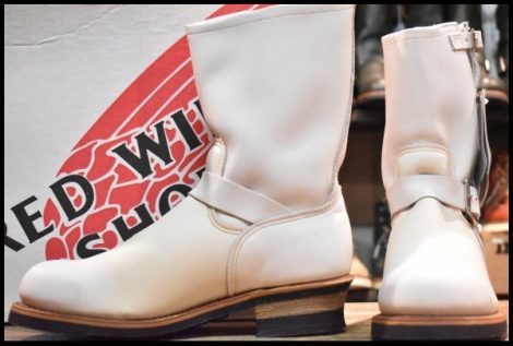 【9D 箱付 DEAD BEAMS別注 03年】レッドウィング 8275 エンジニア ホワイトフルグレインレザー 白 ビームス ブーツ redwing HOPESMORE