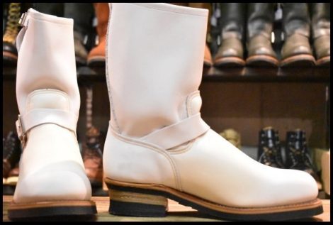 【9D 箱付 DEAD BEAMS別注 03年】レッドウィング 8275 エンジニア ホワイトフルグレインレザー 白 ビームス ブーツ redwing HOPESMORE