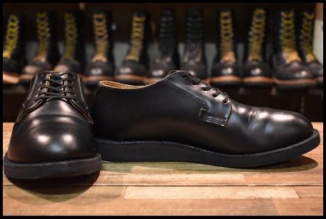 【7.5EE 箱付 美品 21年】レッドウィング 101 ポストマン シューズ 黒 ブラック シャパラル 短靴 編み上げ ブーツ redwing HOPESMORE