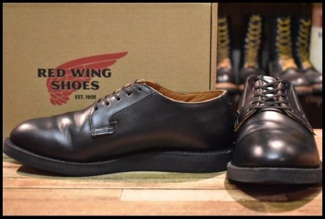 【7.5EE 箱付 美品 21年】レッドウィング 101 ポストマン シューズ 黒 ブラック シャパラル 短靴 編み上げ ブーツ redwing HOPESMORE