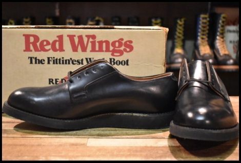 【12D DEAD 羽タグ 90’S】レッドウィング 101 ポストマン シューズ ブラック シャパラル 短靴 ビンテージ ブーツ redwing HOPESMORE