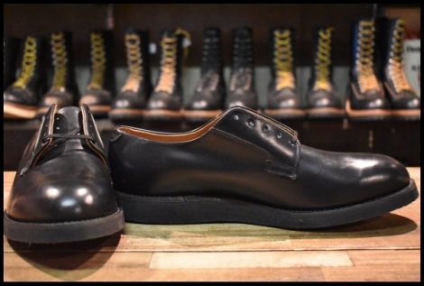 【12D DEAD 羽タグ 90’S】レッドウィング 101 ポストマン シューズ ブラック シャパラル 短靴 ビンテージ ブーツ redwing HOPESMORE