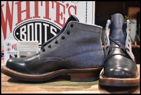 【9E 未使用】WHITE’S ホワイツ セミドレス ネイビークロムエクセル×ラフアウト 紺 ビブラム700シングル 編み上げ ブーツ HOPESMORE