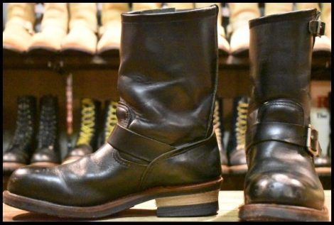 【8D 良品 10年】レッドウィング 2268 エンジニア 黒 ブラッククローム スチールトゥ ブーツ redwing HOPESMORE