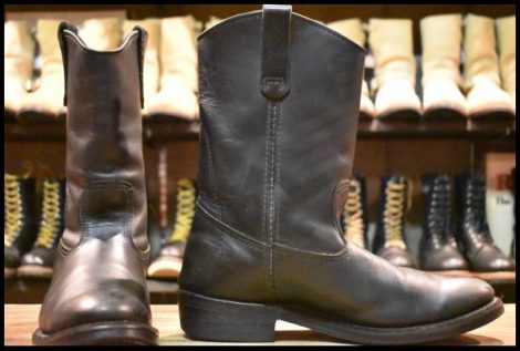 【9E 良品 08年】レッドウィング 8155 ペコス 黒 ブラッククローム プルオン ウエスタン ブーツ redwing pecos HOPESMORE