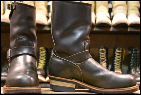 【7.5D 良品 PT91刺繍】レッドウィング 2268 エンジニア 黒 ブラッククローム スチールトゥ プルオン ブーツ redwing HOPESMORE