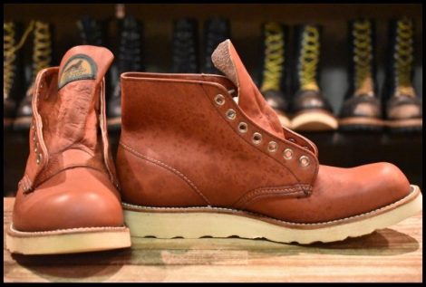 【7D 箱付 DEAD 半円犬タグ 98年】レッドウィング 8166 アイリッシュセッター 赤茶 オロラセット プレーントゥ ブーツ redwing HOPESMORE