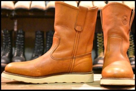 【6D 良品 緑犬タグ 犬刻印 97年】レッドウィング 866 ペコス 茶 オロイジナル ブラウン プルオン ブーツ redwing pecos HOPESMORE
