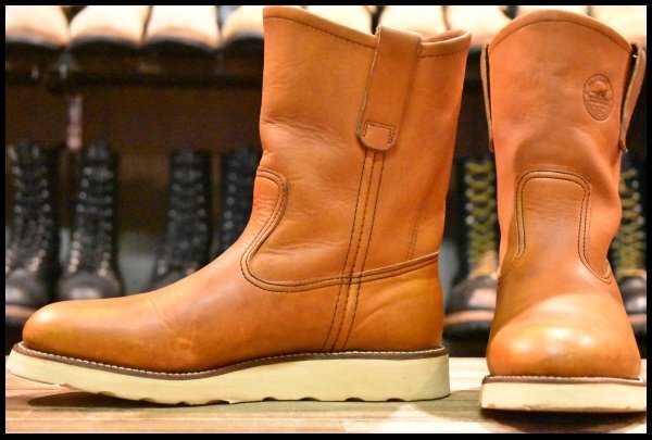 【6D 良品 緑犬タグ 犬刻印 97年】レッドウィング 866 ペコス 茶 オロイジナル ブラウン プルオン ブーツ redwing pecos HOPESMORE