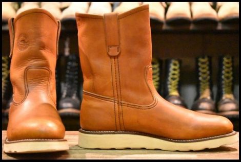 【6D 良品 緑犬タグ 犬刻印 97年】レッドウィング 866 ペコス 茶 オロイジナル ブラウン プルオン ブーツ redwing pecos HOPESMORE