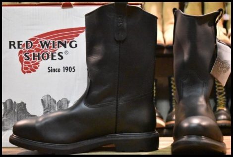 【10EE 箱付 未使用 08年】レッドウィング 4471 ペコス 黒 ブラッククローム プルオン ブーツ redwing pecos 8155 HOPESMORE