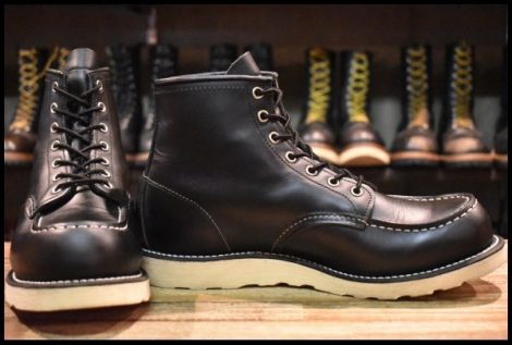 【9E 美品 17年】レッドウィング 8179 アイリッシュセッター 黒 ブラッククローム モックトゥ 編み上げ ブーツ redwing HOPESMORE