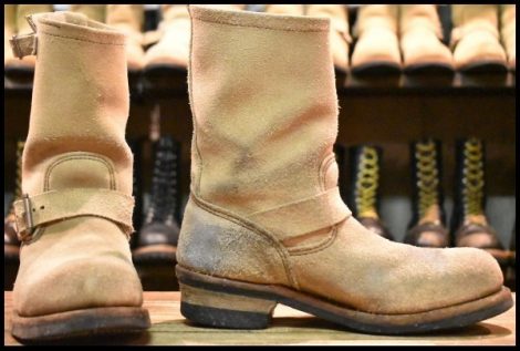 【7.5D 中古 10年】レッドウィング 8268 スエード エンジニア ホーソーンアビレーンラフアウト スチールトゥ ブーツ redwing HOPESMORE