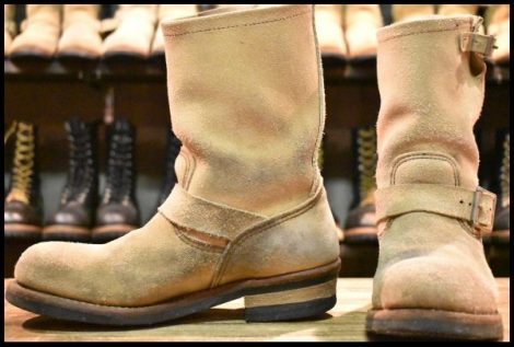 【7.5D 中古 10年】レッドウィング 8268 スエード エンジニア ホーソーンアビレーンラフアウト スチールトゥ ブーツ redwing HOPESMORE