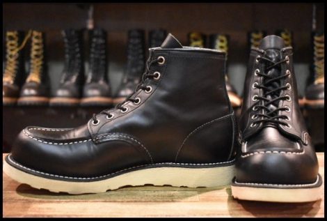 【9E 美品 17年】レッドウィング 8179 アイリッシュセッター 黒 ブラッククローム モックトゥ 編み上げ ブーツ redwing HOPESMORE