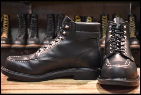 【10.5E 良品 23年】レッドウィング 8133 スーパーソール 黒 ブラッククローム モックトゥ 編み上げ ブーツ redwing HOPESMORE